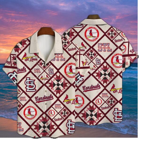 St. Louis Cardinals Quilt Patch Hawaiian Shirt