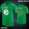 St. Patricks Day Pittsburgh Steelers Custom Jersey Kelly Green - Mens