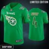St. Patricks Day Tennessee Titans #4 Ryan Succop Jersey Kelly Green - Men
