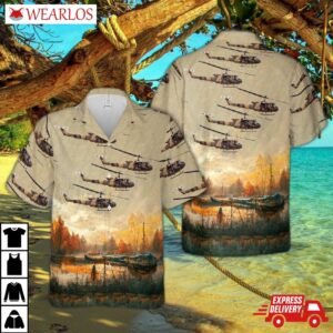 State Department Air Wing (dosaw) Bell Uh-1h Huey Ii (205) Hawaiian Shirt