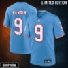 Steve Mcnair 9 Tennessee Titans Oilers Throwback Retired Men Game Jersey - Light Blue