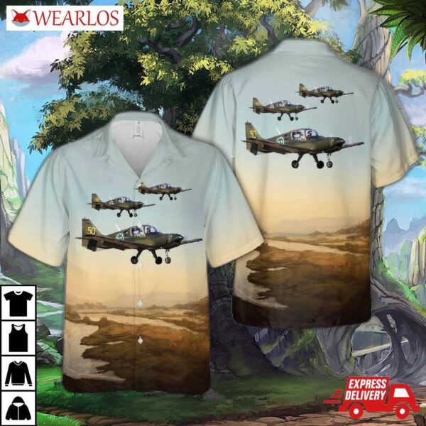 Swedish Air Force And Army Scottish Aviation Bulldog Hawaiian Shirt