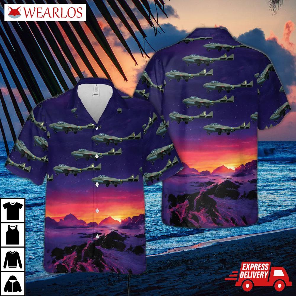 Swedish Air Force De Havilland Dh-115 Vampire T11 Hawaiian Shirt
