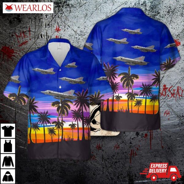 Swedish Air Force Saab J35j Draken Hawaiian Shirt