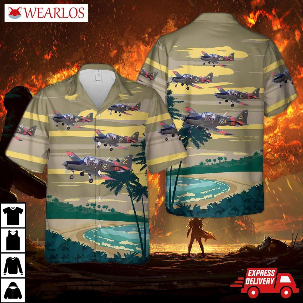 Swedish Air Force Sk61 Scottish Aviation Bulldog Hawaiian Shirt
