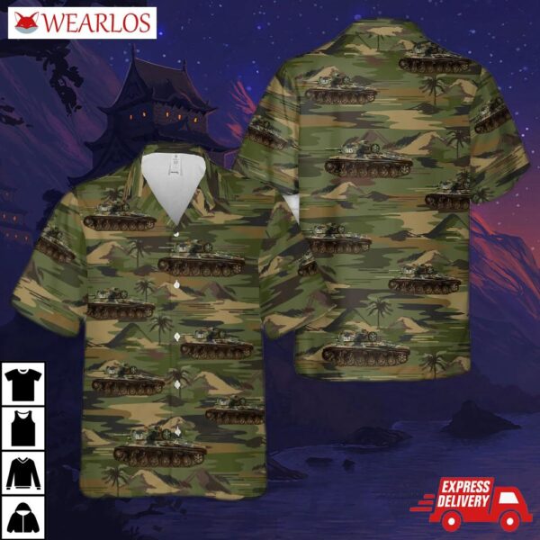 Swedish Army Camouflaged Strv M/42, 1945 Hawaiian Shirt