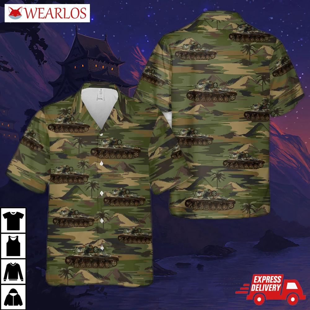 Swedish Army Camouflaged Strv M/42, 1945 Hawaiian Shirt