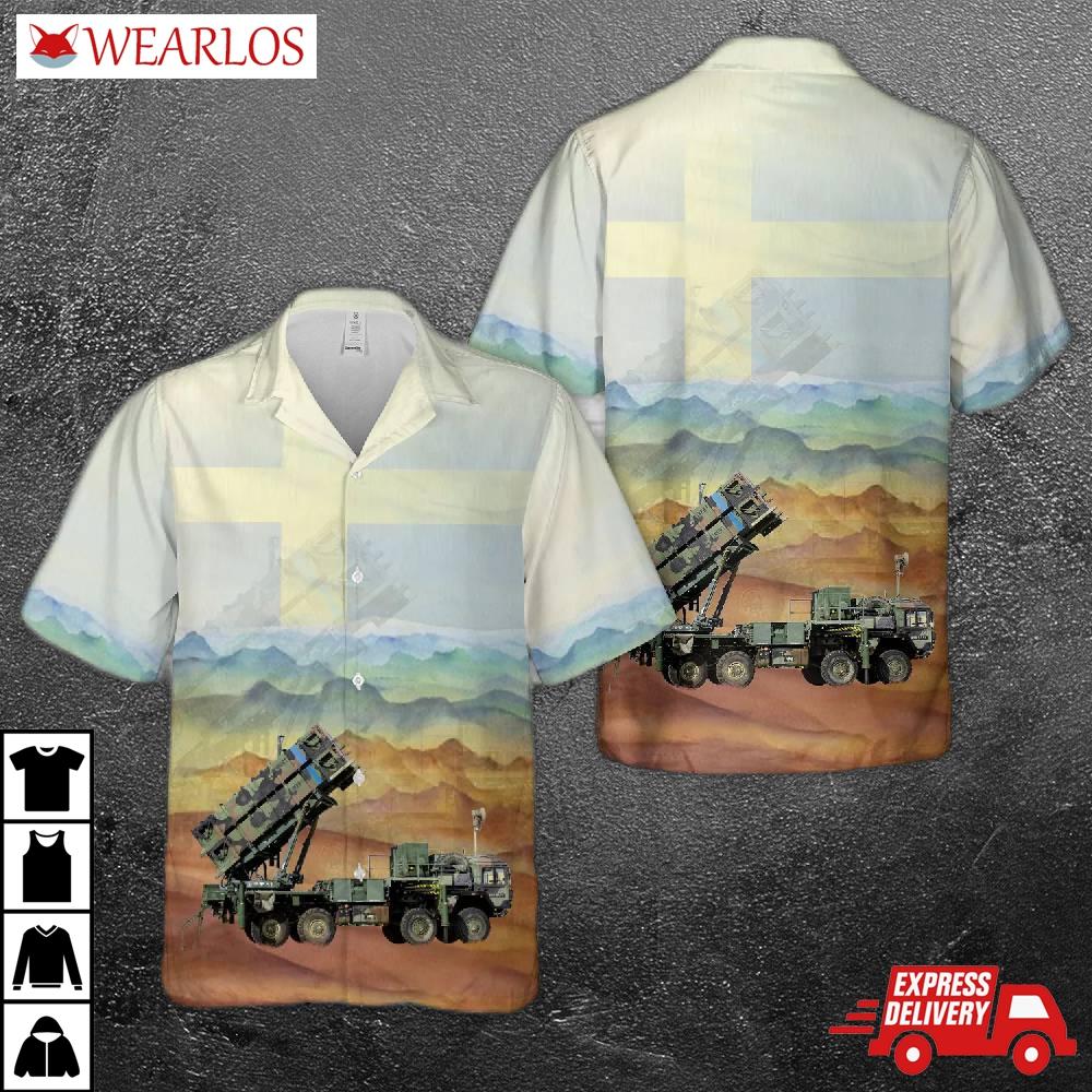 Swedish Army Lvsystem 103 Patriot Hawaiian Shirt