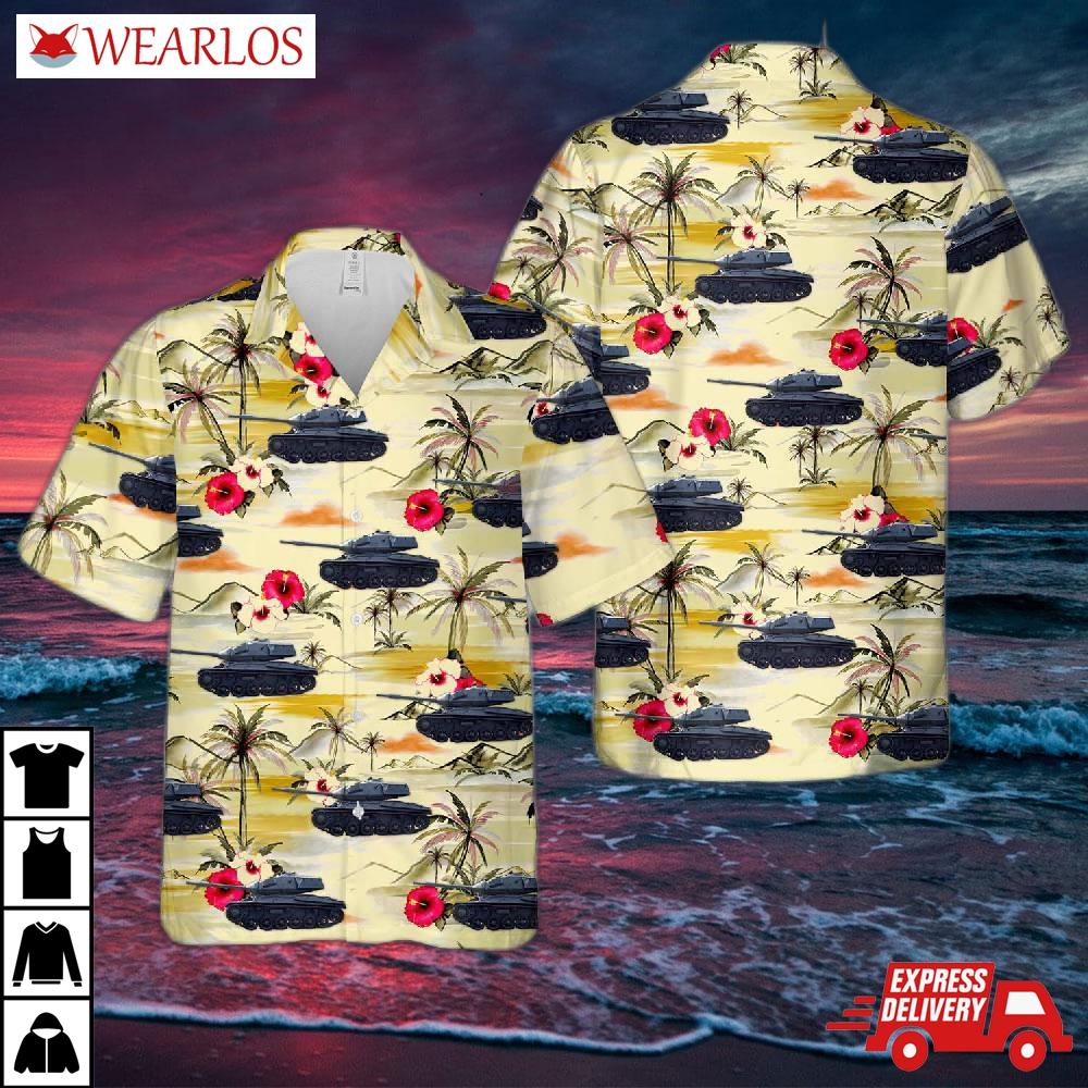 Swedish Army Stridsvagn 74 (strv 74) Tank Hawaiian Shirt