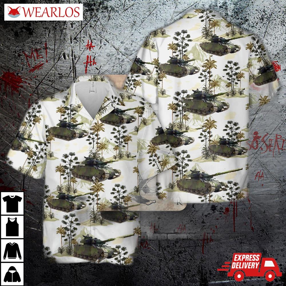 Swedish Army Strv 104 Centurion Main Battle Tank Hawaiian Shirt