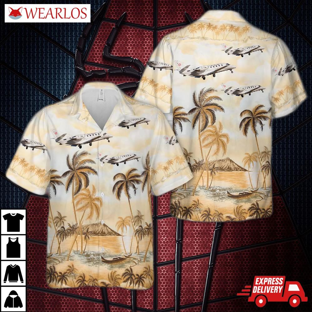 Swiss Air Force Cessna 560xl Citation Excel Hawaiian Shirt