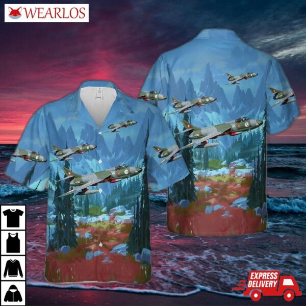 Swiss Air Force Hawker Hunter Hawaiian Shirt