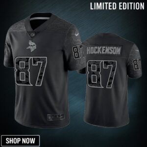 T.j. Hockenson 87 Minnesota Vikings Black Reflective Limited Jersey - Men