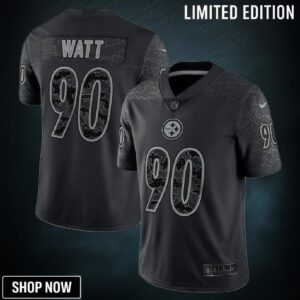 T.j. Watt 90 Pittsburgh Steelers Rflctv Limited Jersey - Black