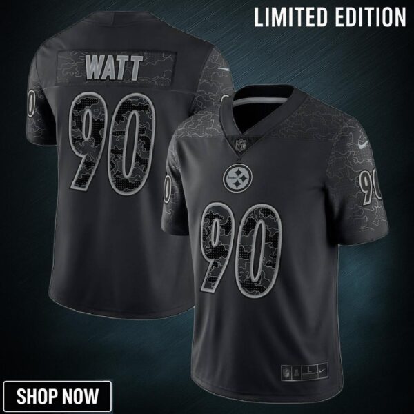 T.j. Watt 90 Pittsburgh Steelers Rflctv Limited Jersey - Black
