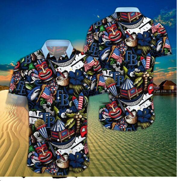 Tampa Bay Rays Americana Tiki Hawaiian Shirt