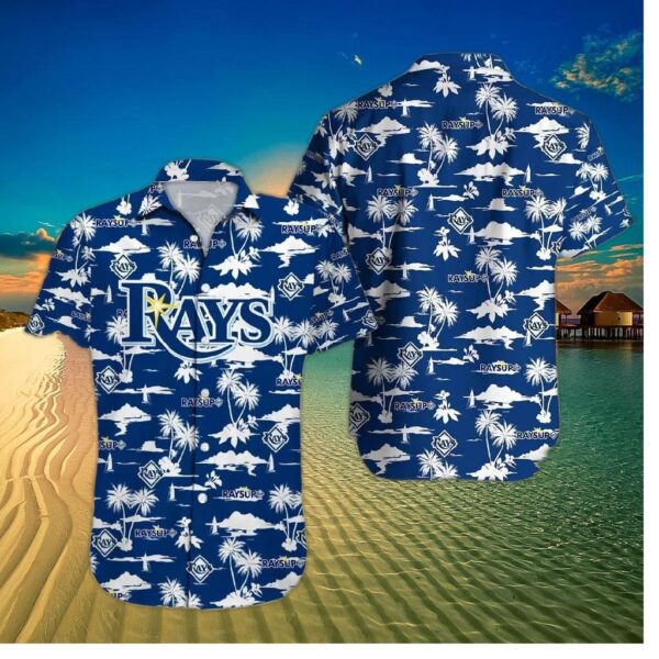 Tampa Bay Rays Blue Palm Paradise Hawaiian Shirt