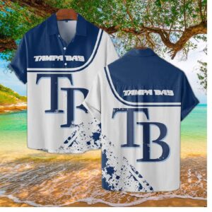 Tampa Bay Rays Bold Logo Hawaiian Shirt
