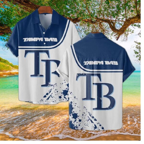 Tampa Bay Rays Bold Logo Hawaiian Shirt