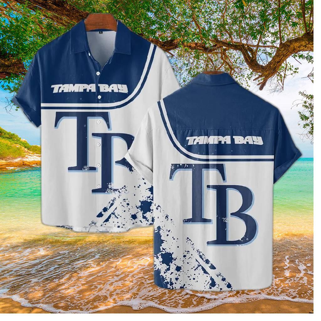 Tampa Bay Rays Bold Logo Hawaiian Shirt