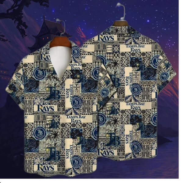 Tampa Bay Rays Patchwork Heritage Hawaiian Shirt