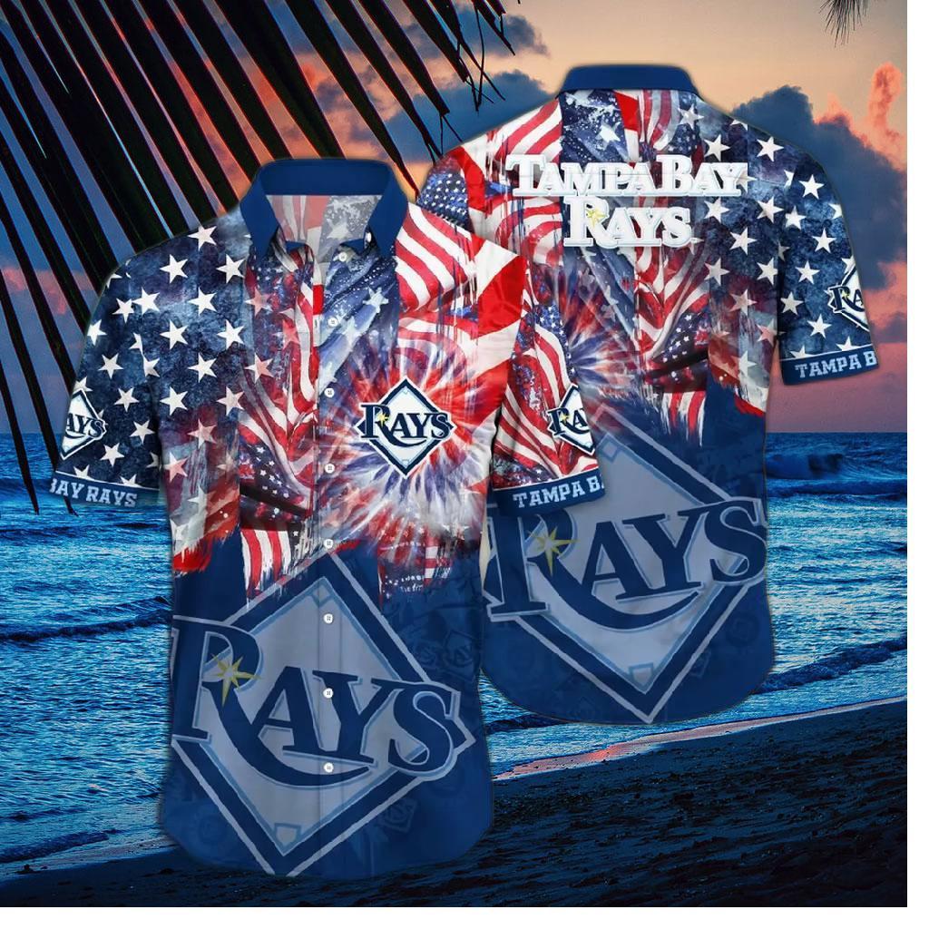 Tampa Bay Rays Patriotic Fireworks Hawaiian Shirt