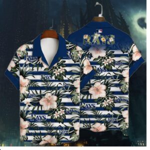 Tampa Bay Rays Tropical Hibiscus Hawaiian Shirt