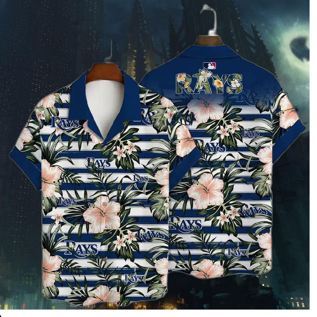 Tampa Bay Rays Tropical Hibiscus Hawaiian Shirt