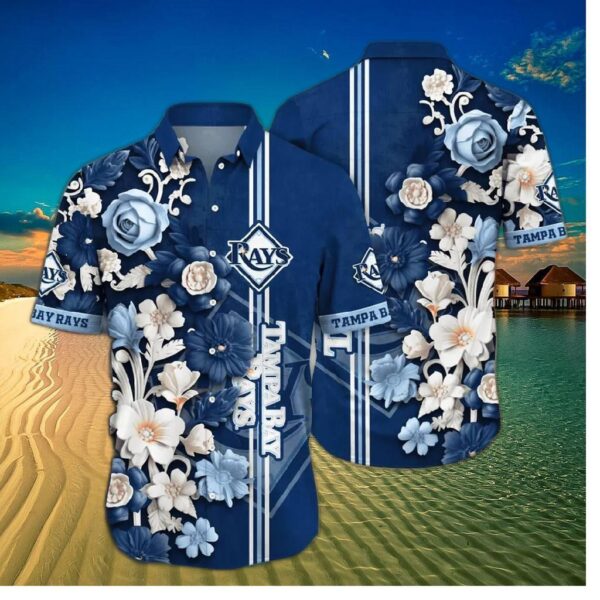 Tampa Bay Rays Vintage Floral Hawaiian Shirt