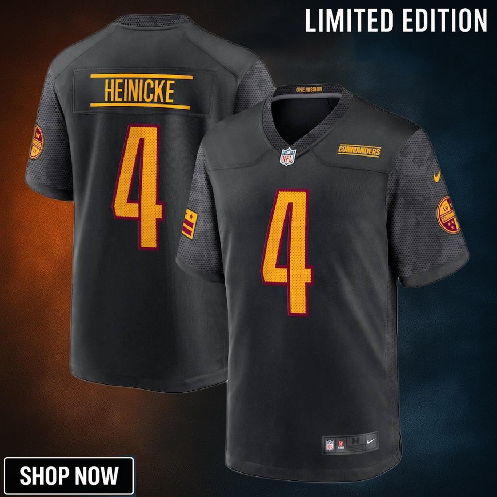 Taylor Heinicke 4 Washington Commanders Alternate Game Player Jersey - Black