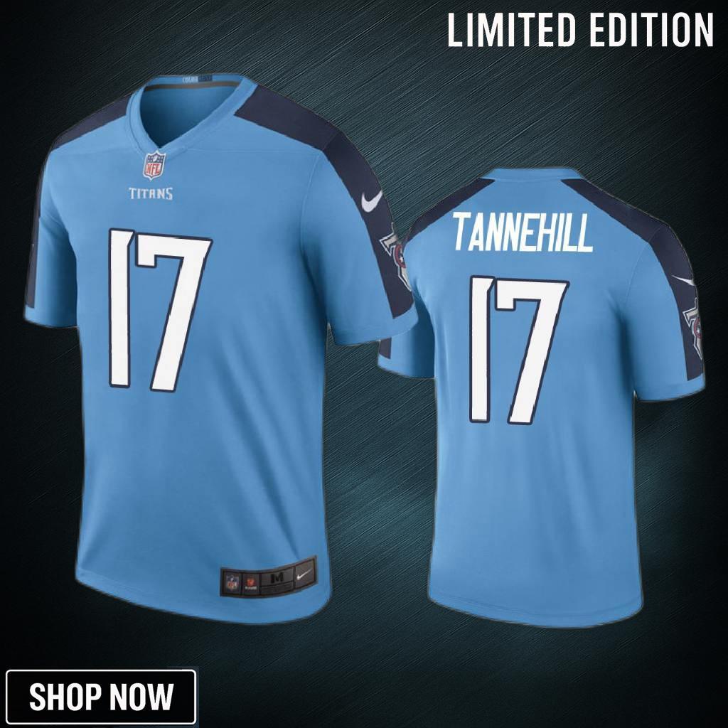 Tennessee Titans #17 Ryan Tannehill Blue Color Rush Legend Jersey - Mens