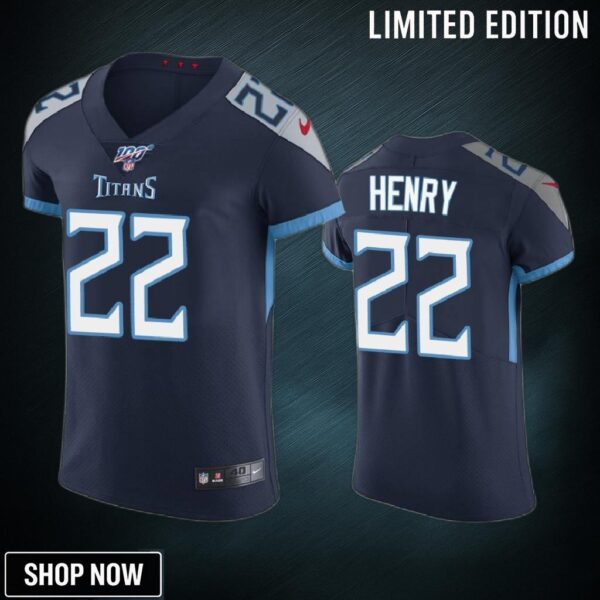 Tennessee Titans Derrick Henry Navy 100th Season Vapor Elite Jersey