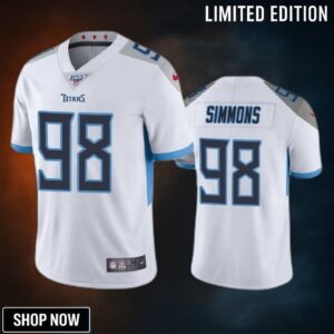 Tennessee Titans Jeffery Simmons White 100th Season Vapor Limited Jersey