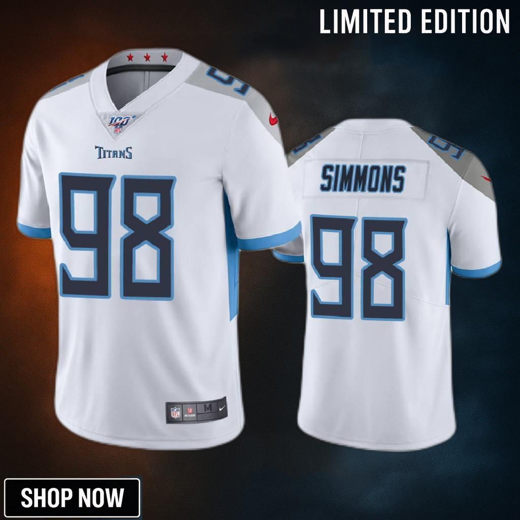 Tennessee Titans Jeffery Simmons White 100th Season Vapor Limited Jersey