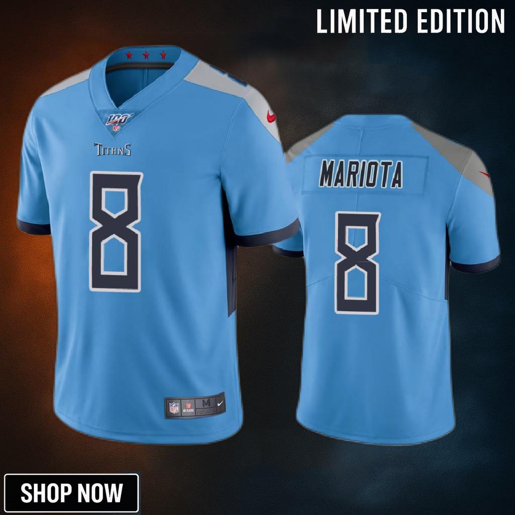 Tennessee Titans Marcus Mariota Light Blue 100th Season Vapor Limited Jersey