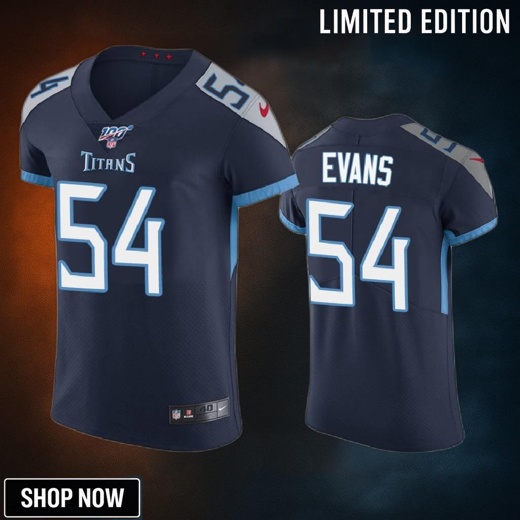 Tennessee Titans Rashaan Evans Navy 100th Season Vapor Elite Jersey