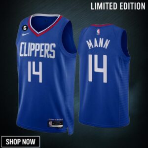 Terance Mann 14 La Clippers Royal Icon Edition Jersey -23 No.6 Patch