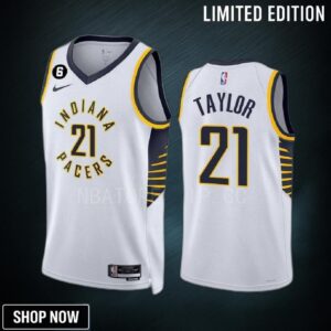 Terry Taylor 21 Indiana Pacers White Association Edition -23 Men Jersey Swingman