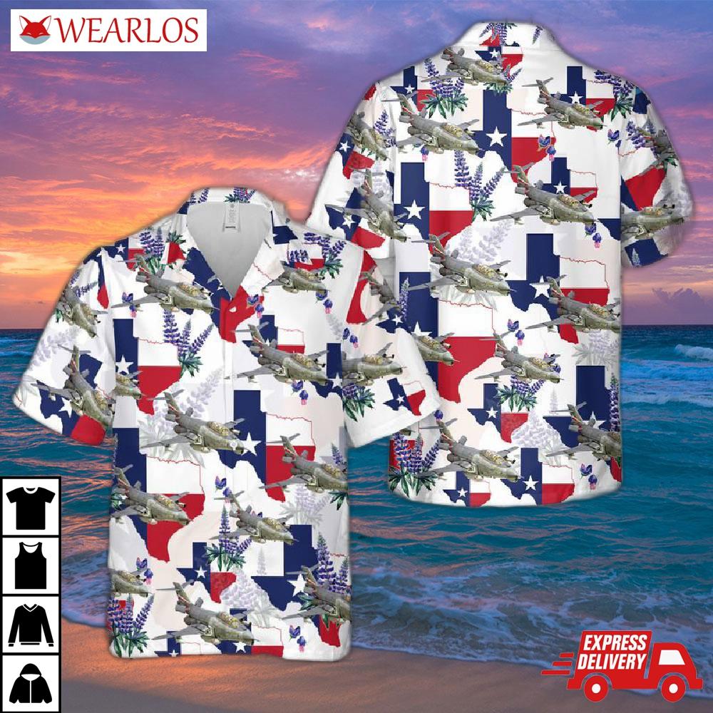 Texas Air National Guard 147th Fig Reconnaissance Wing Mcdonnell Douglas Rf-101j 'voodoo' Hawaiian Shirt