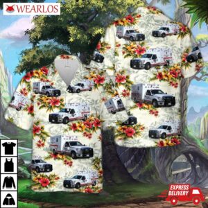 Texas Deer Park Fire Department Ems Ambulance Hawaiian Shirt