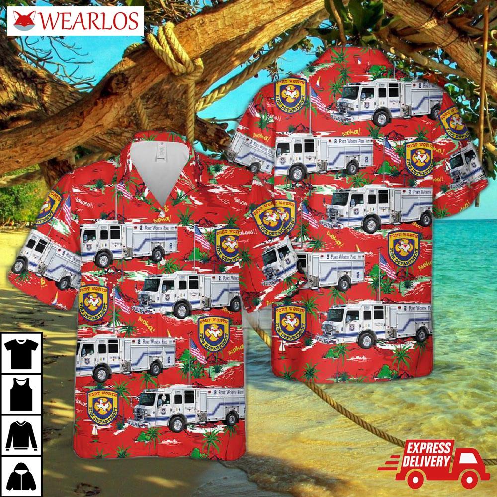 Texas Fort Worth Fire Department Hawaiian Shirt