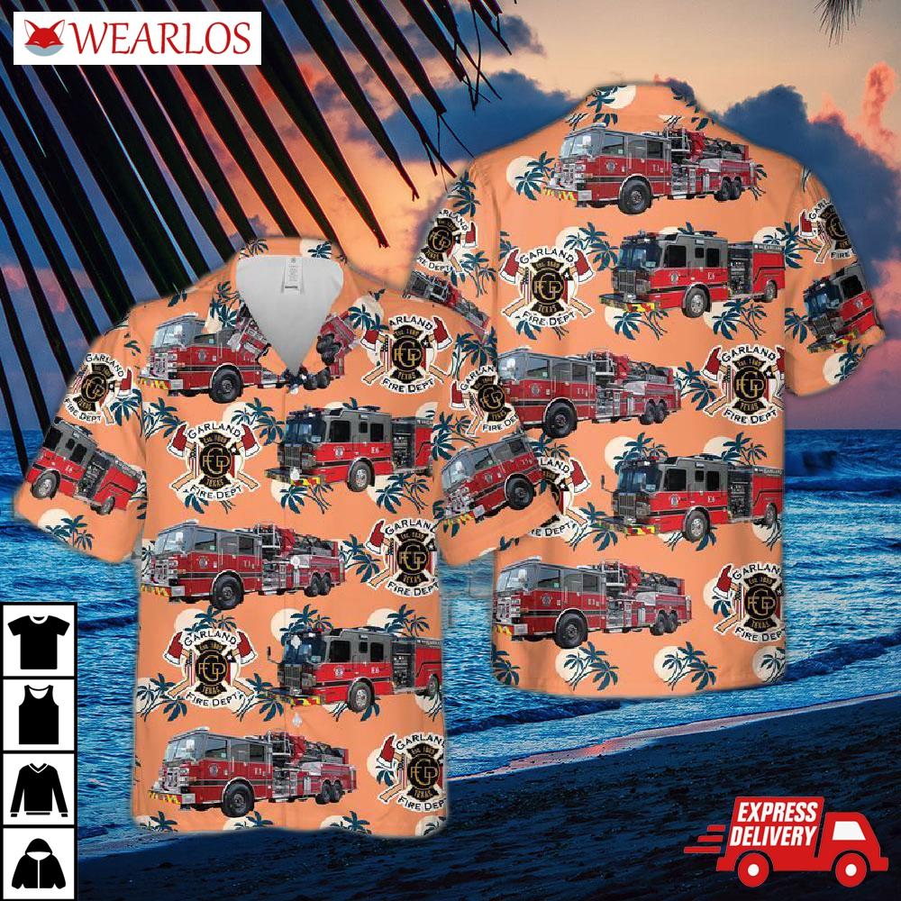 Texas Garland Fire Department Hawaiian Shirt