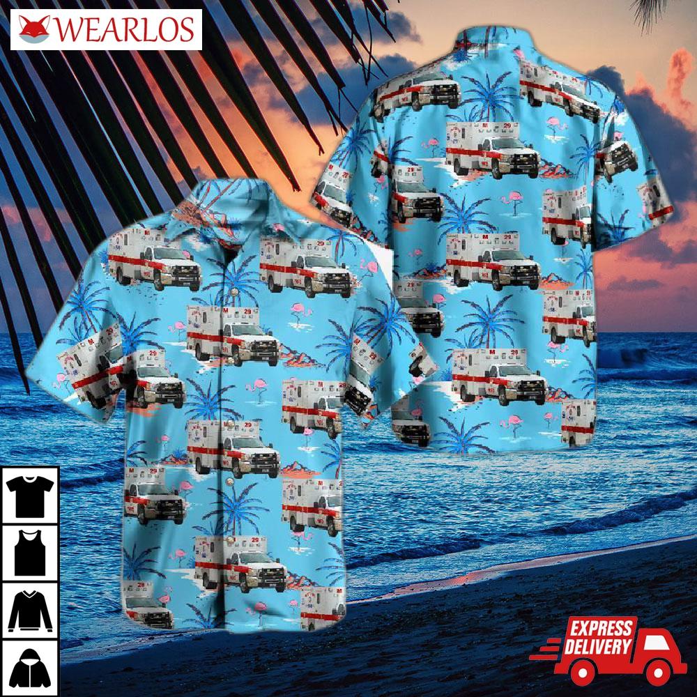 Texas Houston Fire Department Ems Ambulance Hawaiian Shirt