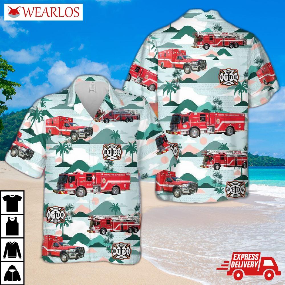 Texas Irving Fire Department Hawaiian Shirt