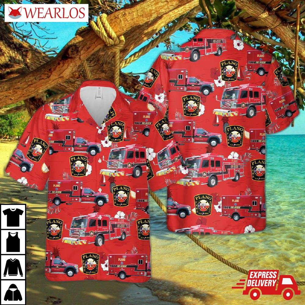 Texas Plano Fire Department Hawaiian Shirt