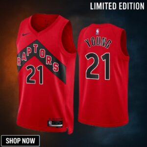 Thaddeus Young 21 -23 Toronto Raptors Red Icon Edition Jersey Swingman