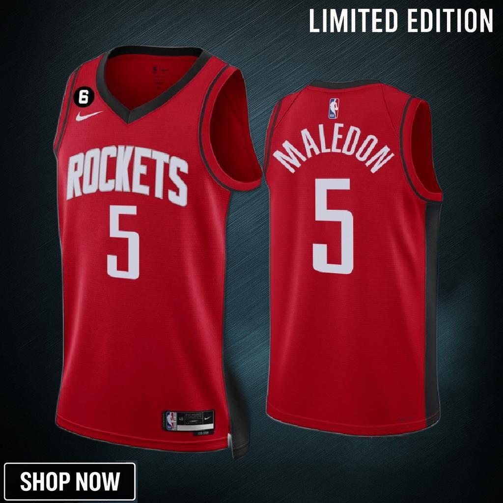 Theo Maledon 5 -23 Houston Rockets Red Icon Edition Men Jersey Swingman