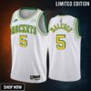 Theo Maledon 5 -23 Houston Rockets White Classic Edition Men Jersey Swingman
