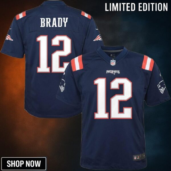 Tom Brady New England Patriots Nike Youth Color Rush Game Jersey - Navy