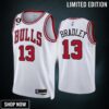 Tony Bradley 13 Chicago Bulls White Men Jersey -23 Association Edition No.6 Patch